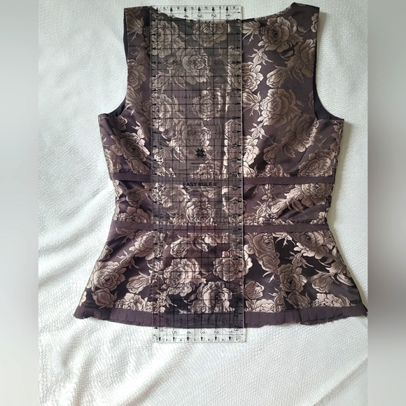 NWOT 100% Silk Vintage Formal Ann Taylor Top & Skirt, Brown, Size: 8 - Picture 8 of 16